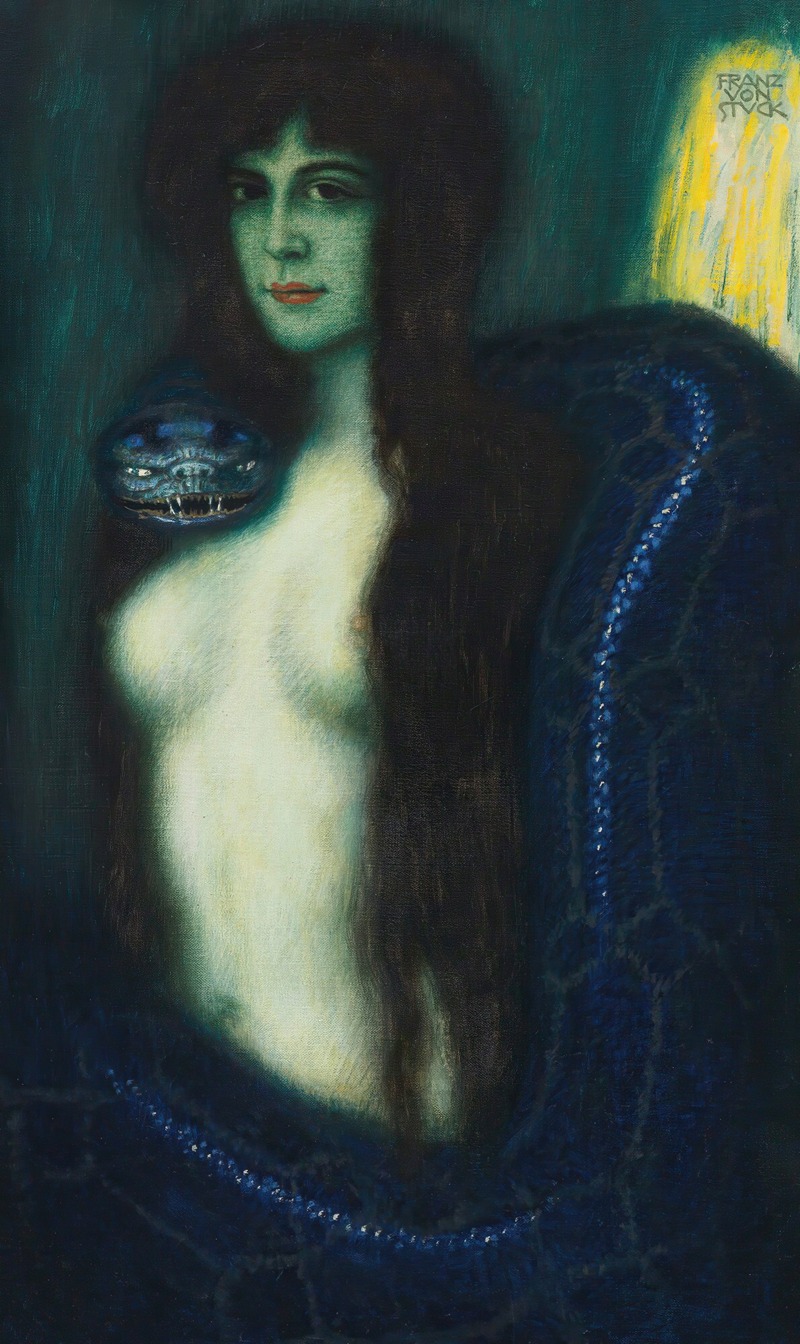 Franz von Stuck's 'Die Sünde' explores themes of temptation and morality.