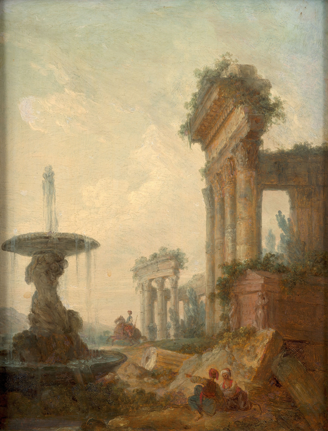 Historical scene with figures in rich garments, oil on canvas by Jean-Baptiste Hilaire