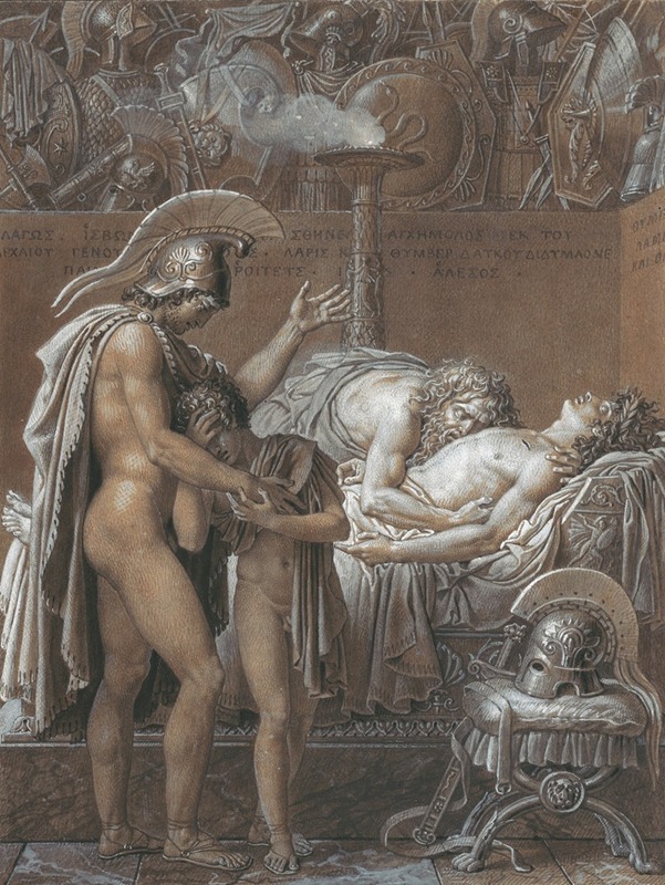 The Mourning of Pallas depicts a poignant scene of grief in a classical setting.