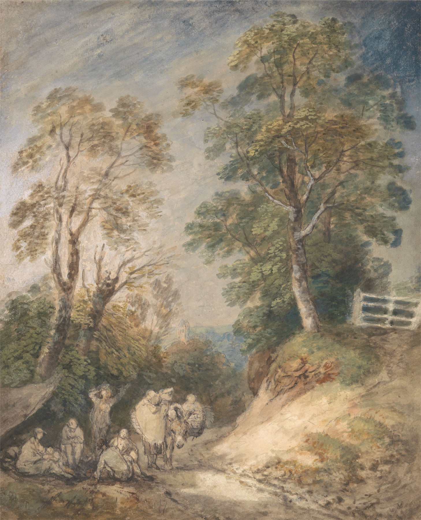 Country Lane with Gypsies Resting, by Thomas Gainsborough, public domain