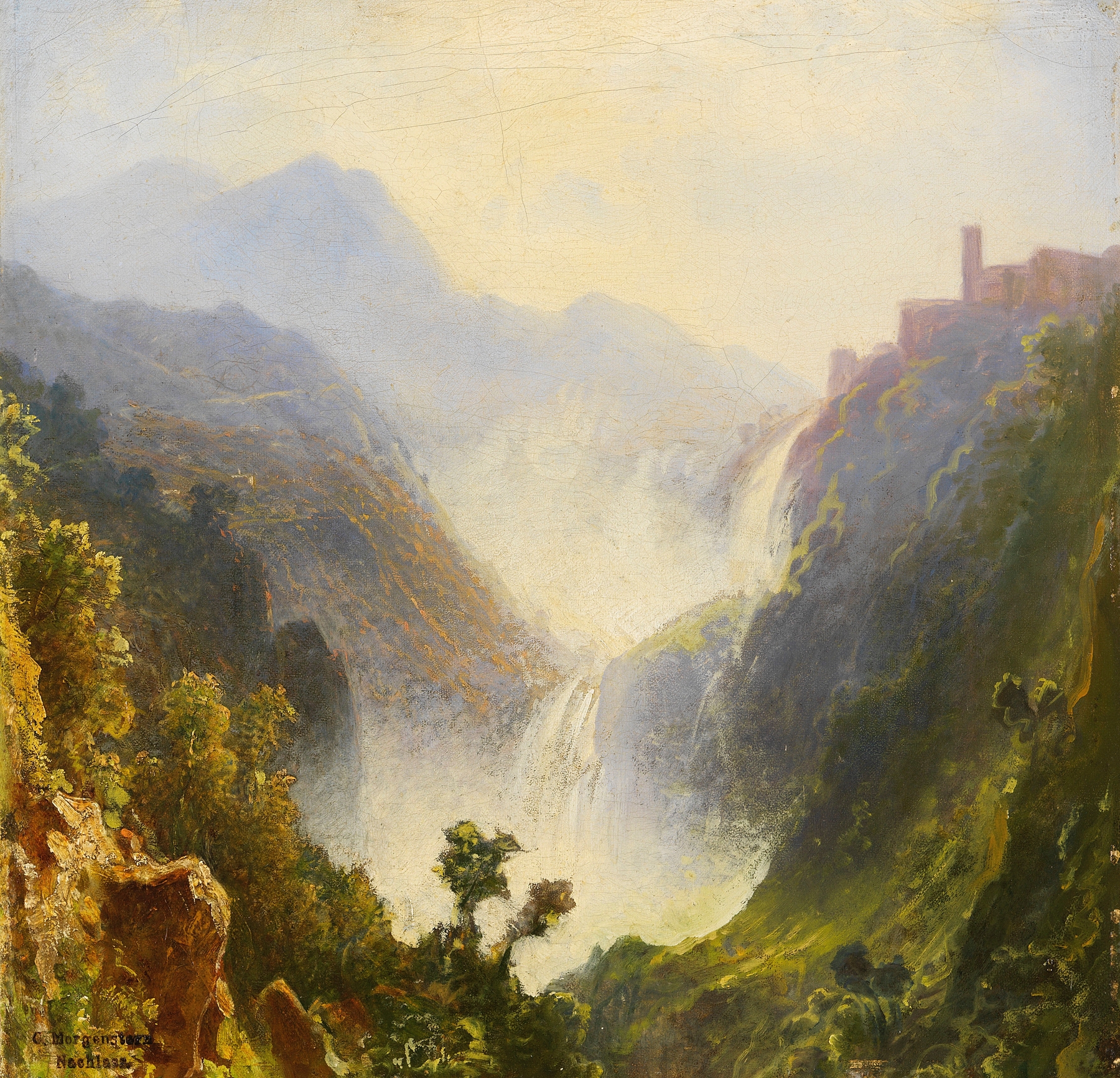 Die Wasserfälle von Tivoli, by Carl Morgenstern, public domain