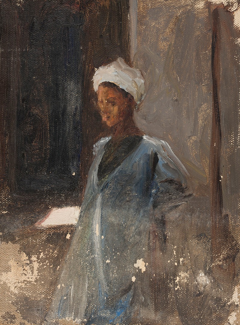 A portrait of an Arab man dressed in traditional attire.