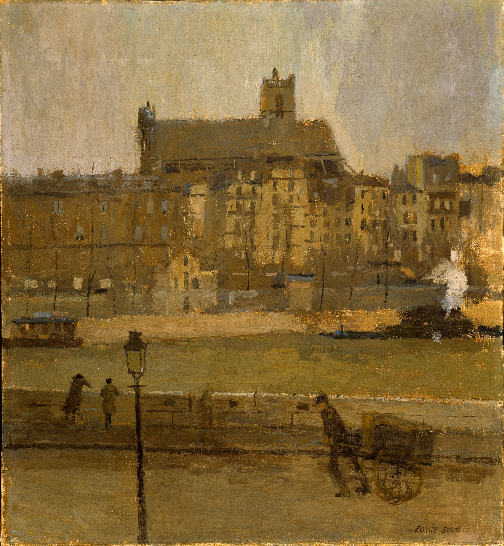 Quai de la Seine, Eglise St. Gervais, by Frank Edwin Scott, public domain