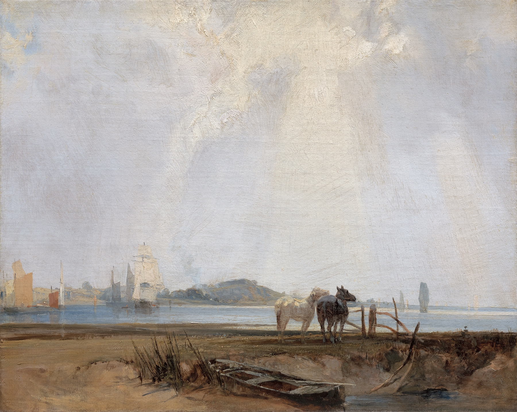 Near Quillebeuf, by Richard Parkes Bonington, public domain