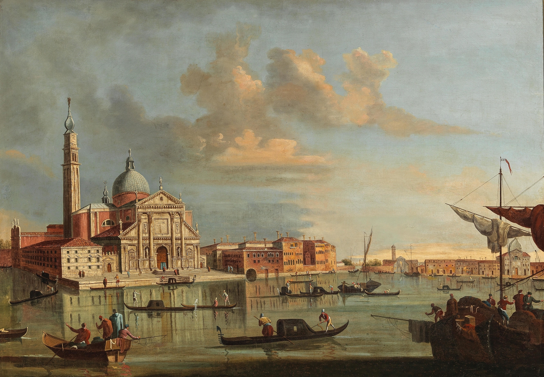 Rococo marine scene of the Bacino di San Marco by Francesco Tironi