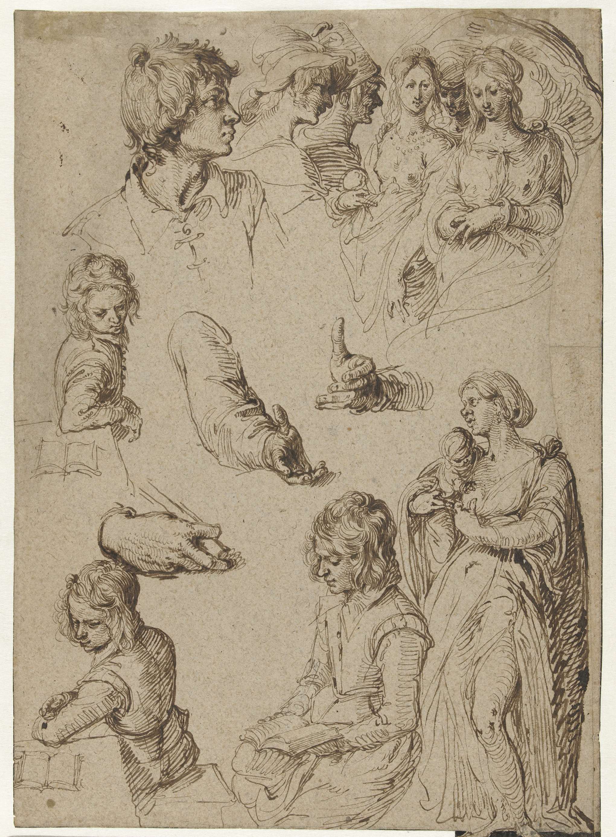 Drawing by Jacques de Gheyn depicting witches and figures in rituals, pen and ink