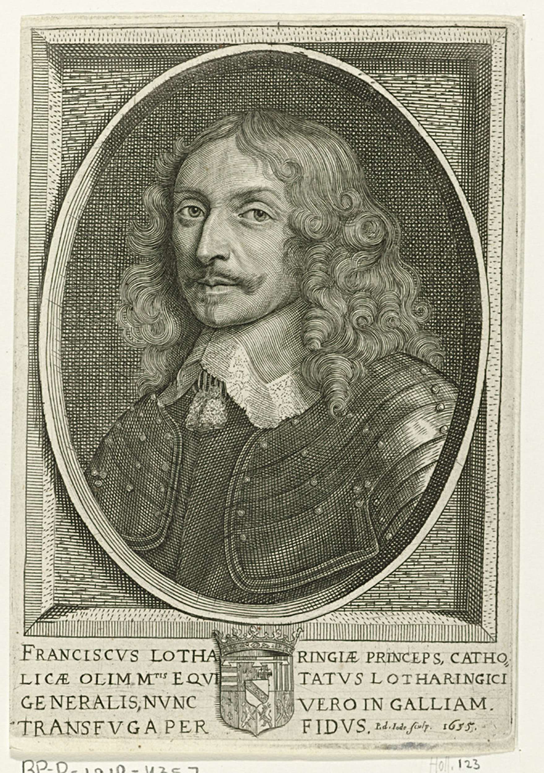 Portrait of Franciscus van Lotharingen, etching by Pieter de Jode II