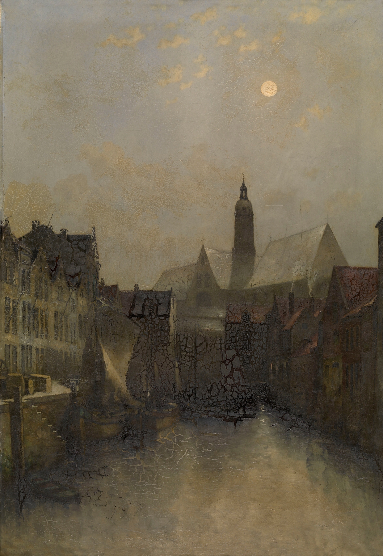 Landscape of The Koolvliet in Antwerp by Egide François Leemans, medium unknown