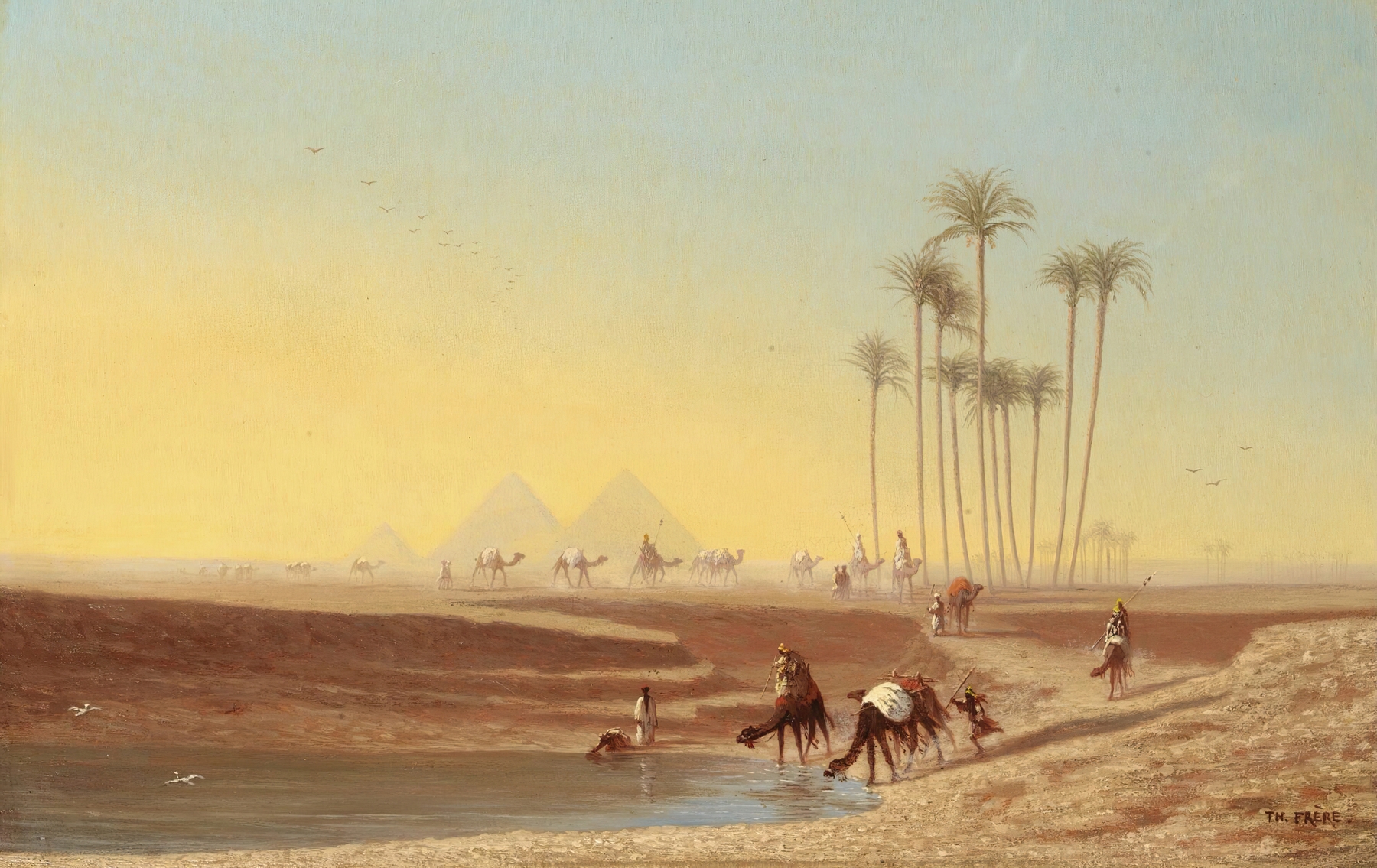 Oasis Pres Des Pyramides, by Charles Théodore Frère, public domain