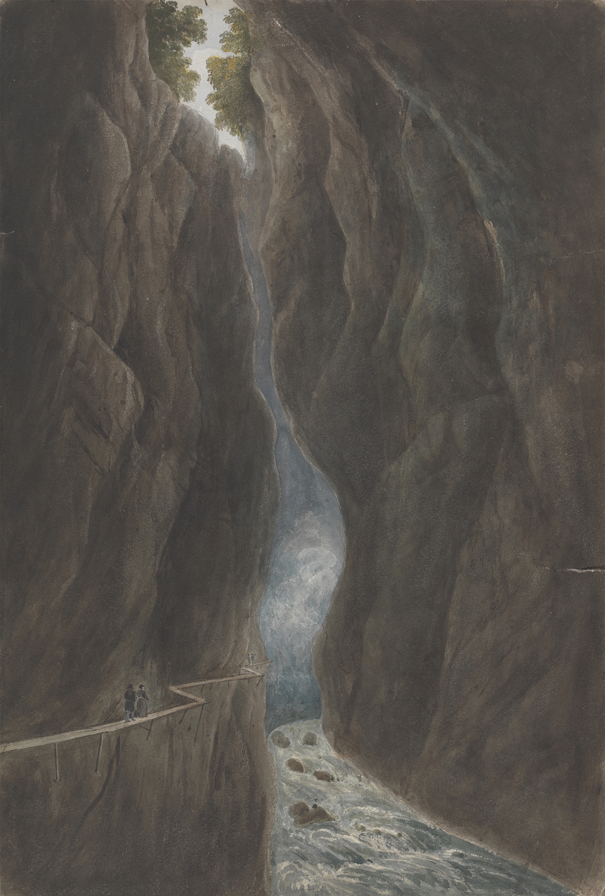 Landscape depicting a village in Switzerland by Isaac Weld, Romanticism