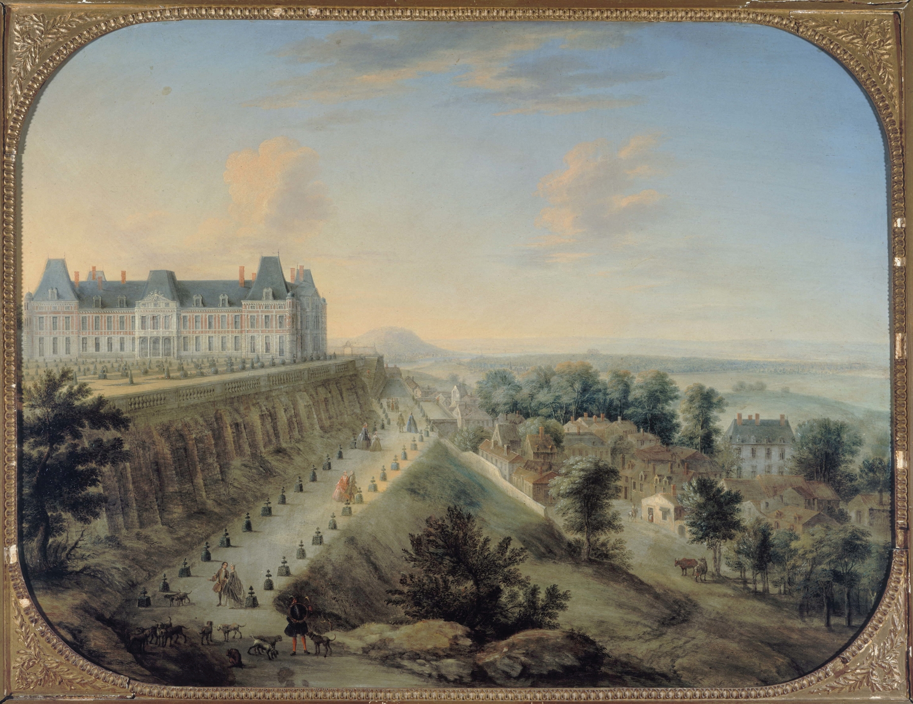 Rococo architecture of Château-Vieux by Charles-Léopold Grevenbroeck, oil painting