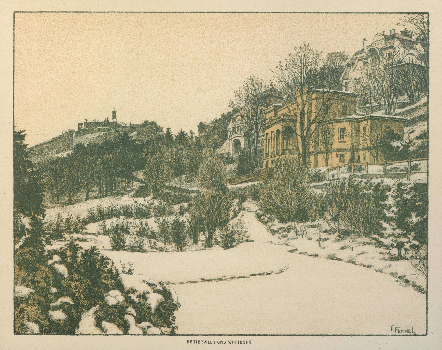 Reutervilla und Wartburg, by Friedrich Fennel, public domain