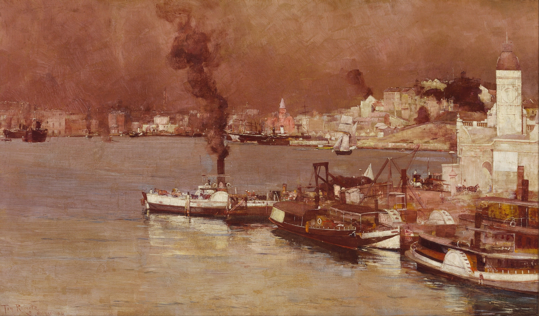 Autumn morning at Milson's Point, Sydney by Tom Roberts, oil painting