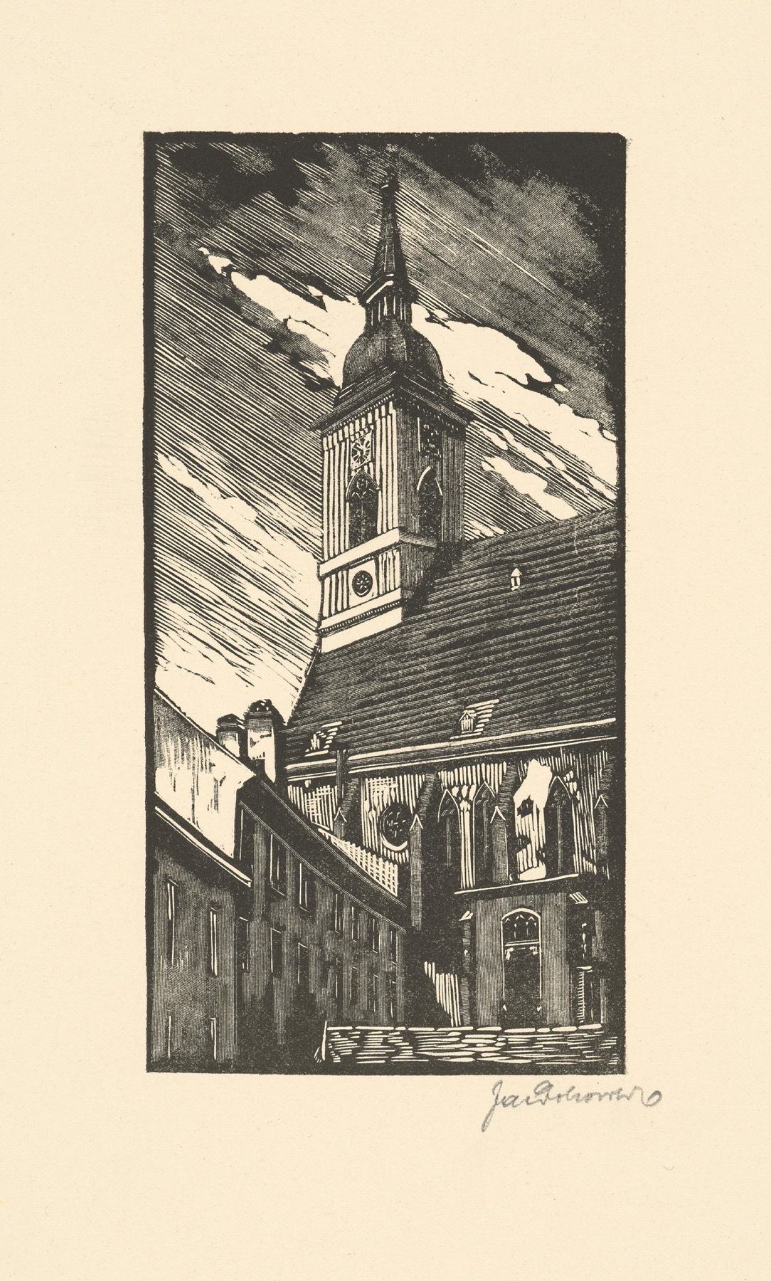 Abstract artwork by Jaroslav Dobrovolský, 1929, featuring soft colors and a dome-like structure.