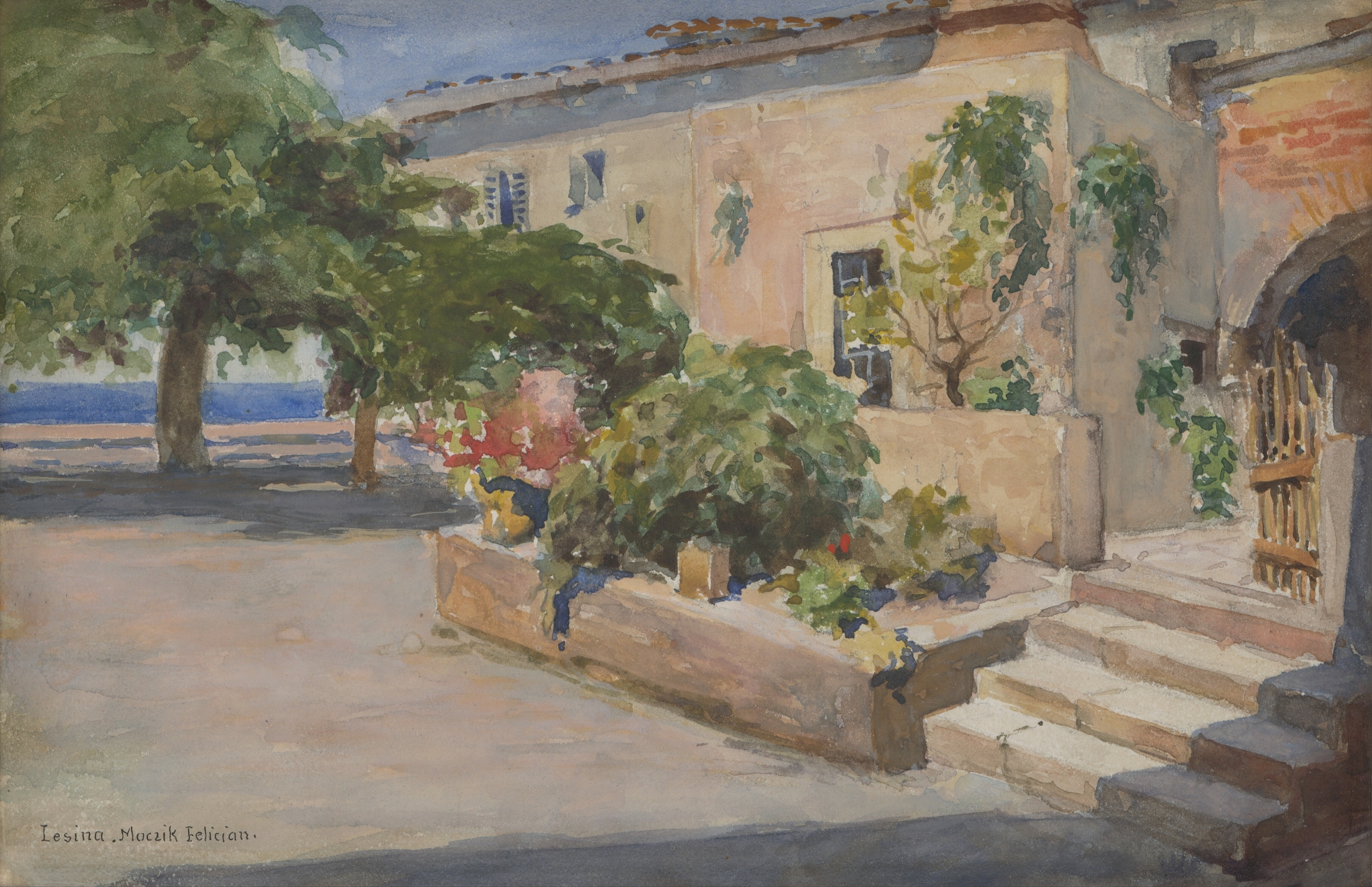 Grove by Felicián Moczik, expressionism, depicting a vibrant landscape