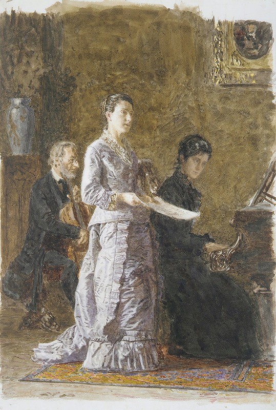 The Pathetic Song by Thomas Eakins depicts a poignant moment in a genre scene.