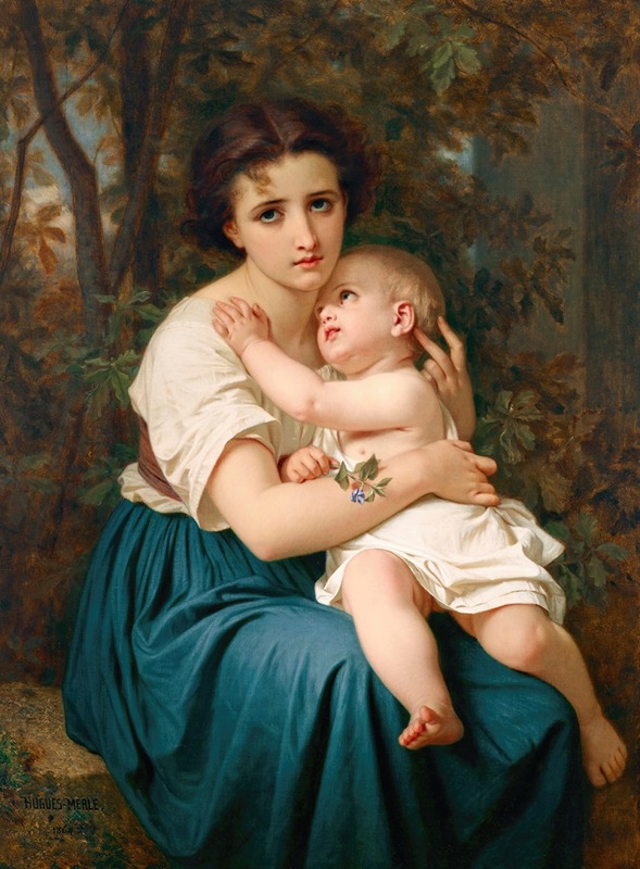 A painting depicting a woman contemplating the future with symbolic elements.