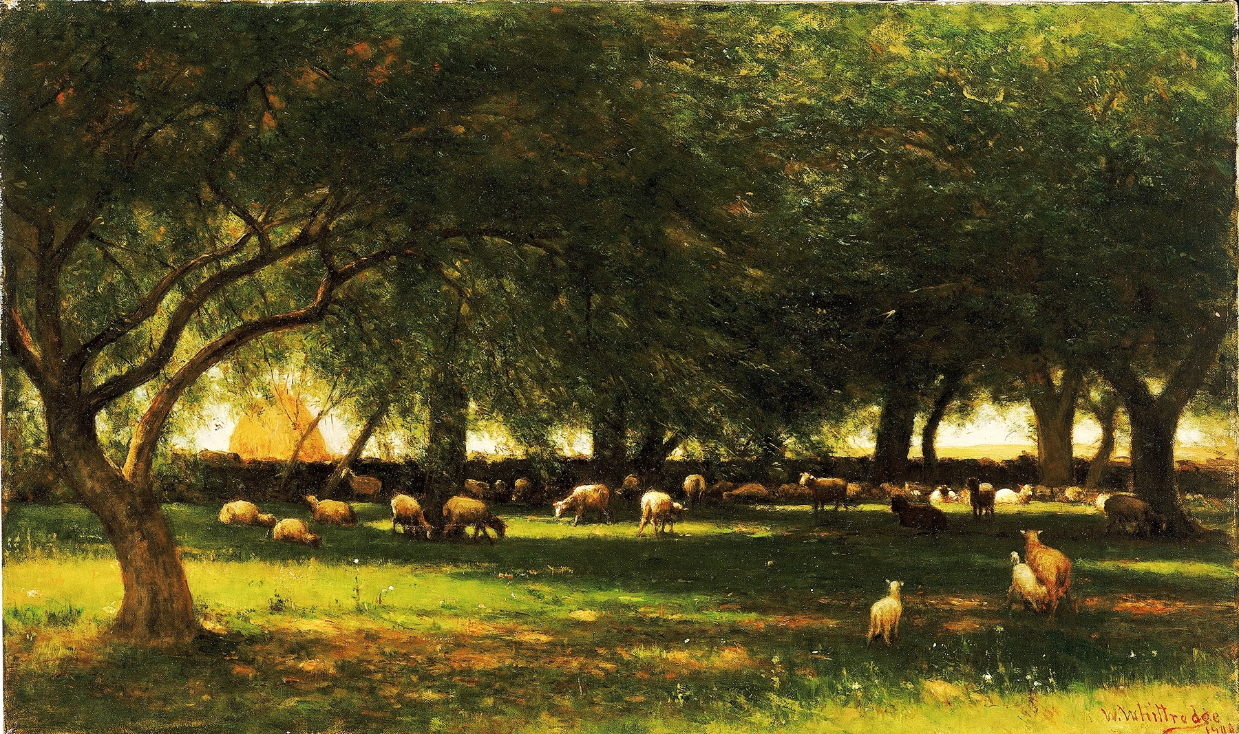 Noon In The Orchard, by Worthington Whittredge, public domain