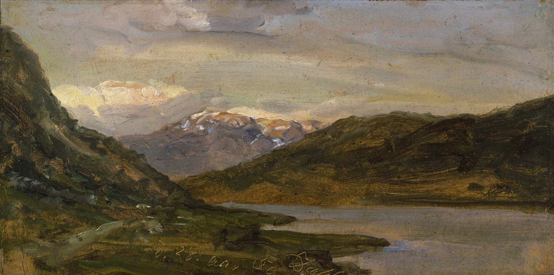 Landscape at Nystuen on Filefjell, oil painting by Johan Christian Dahl
