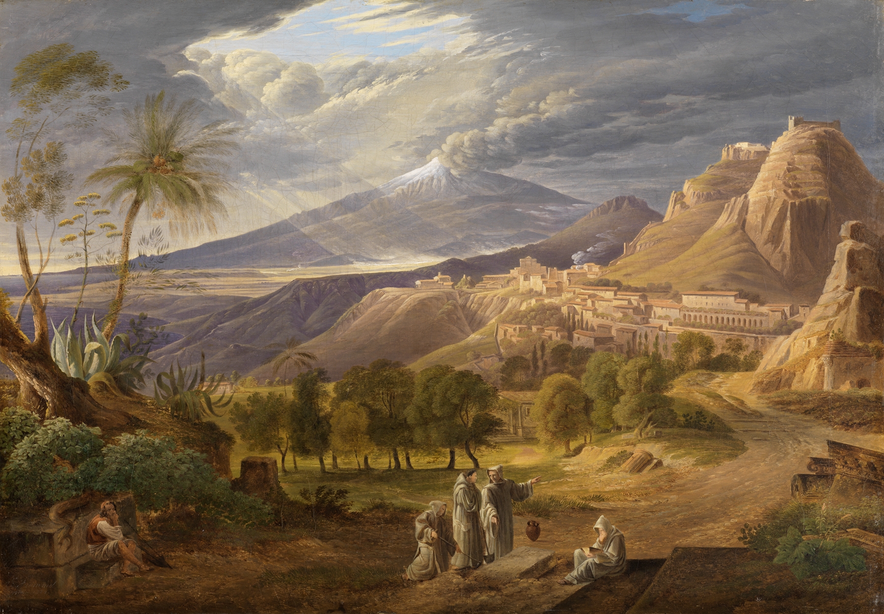 Ansicht von Taormina mit Aetna, by Carl Ludwig Frommel, public domain