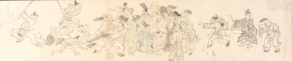 Copy of Toba Sojo's (1053-1140) "Penis and Fart Competition" (Nankon hohi kurabe), by Kano Tan'yū 狩野探幽, public domain