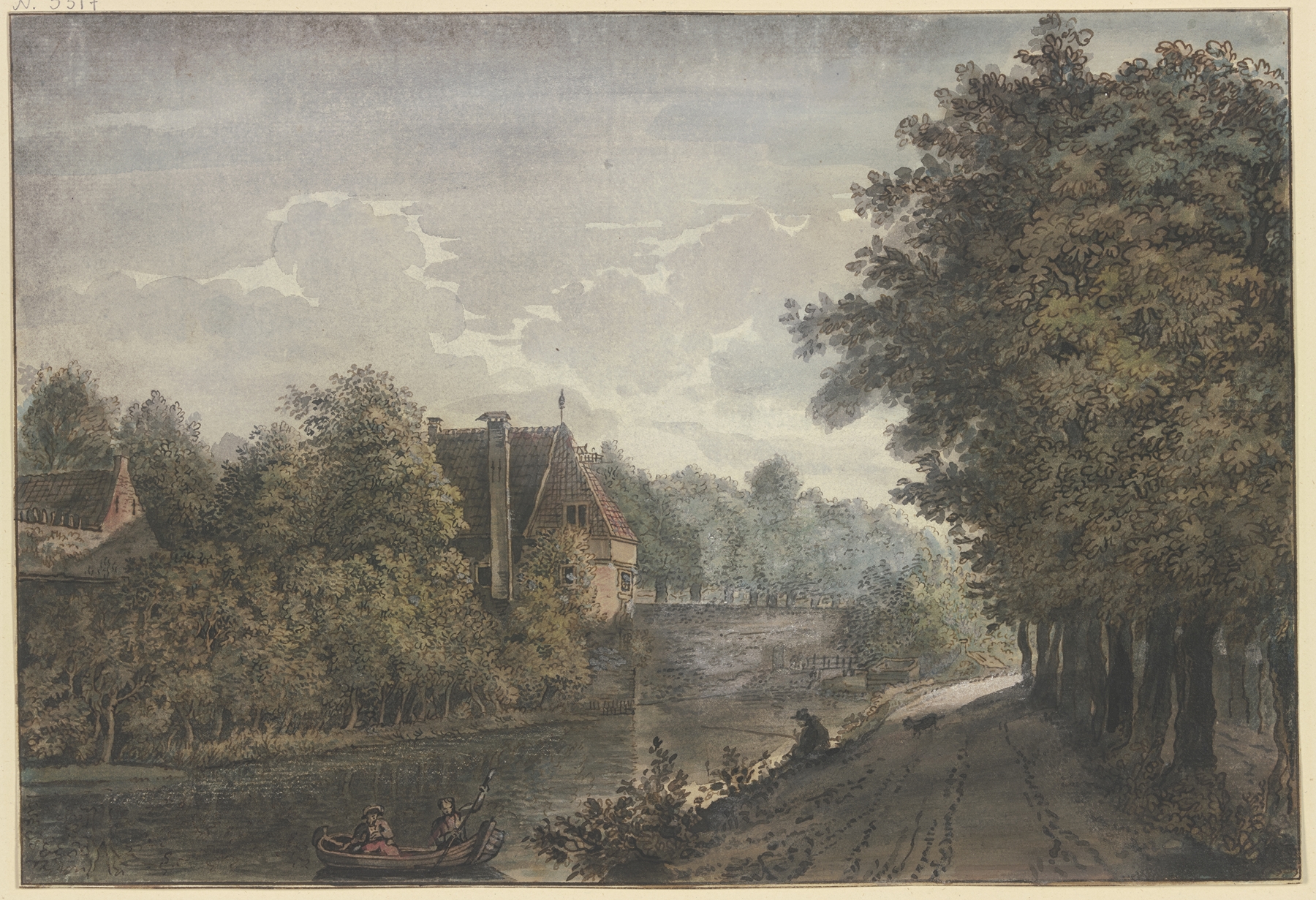 Aan de Stadt Muur tot Utrecht by Jacob van Liender, oil painting depicting Utrecht's city wall and river.