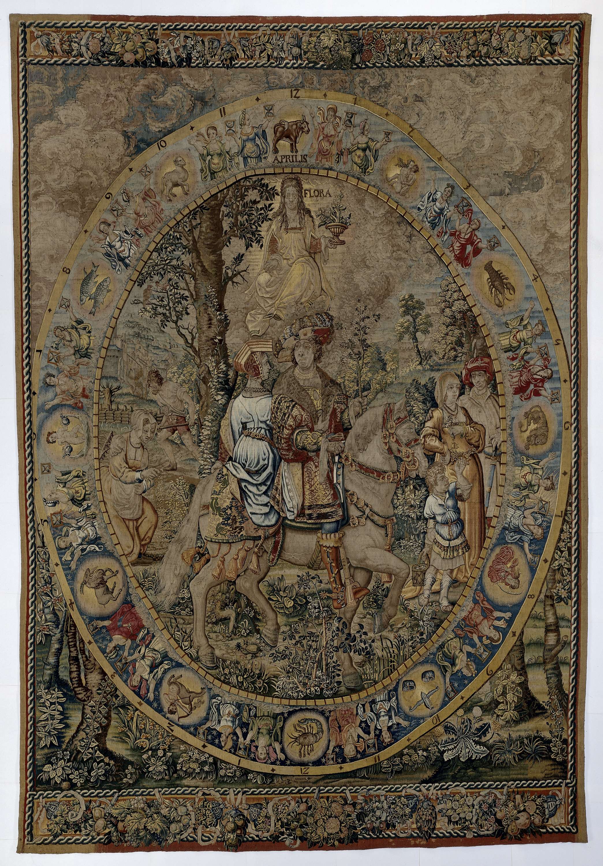 Tapestry depicting spring motifs by an unknown artist