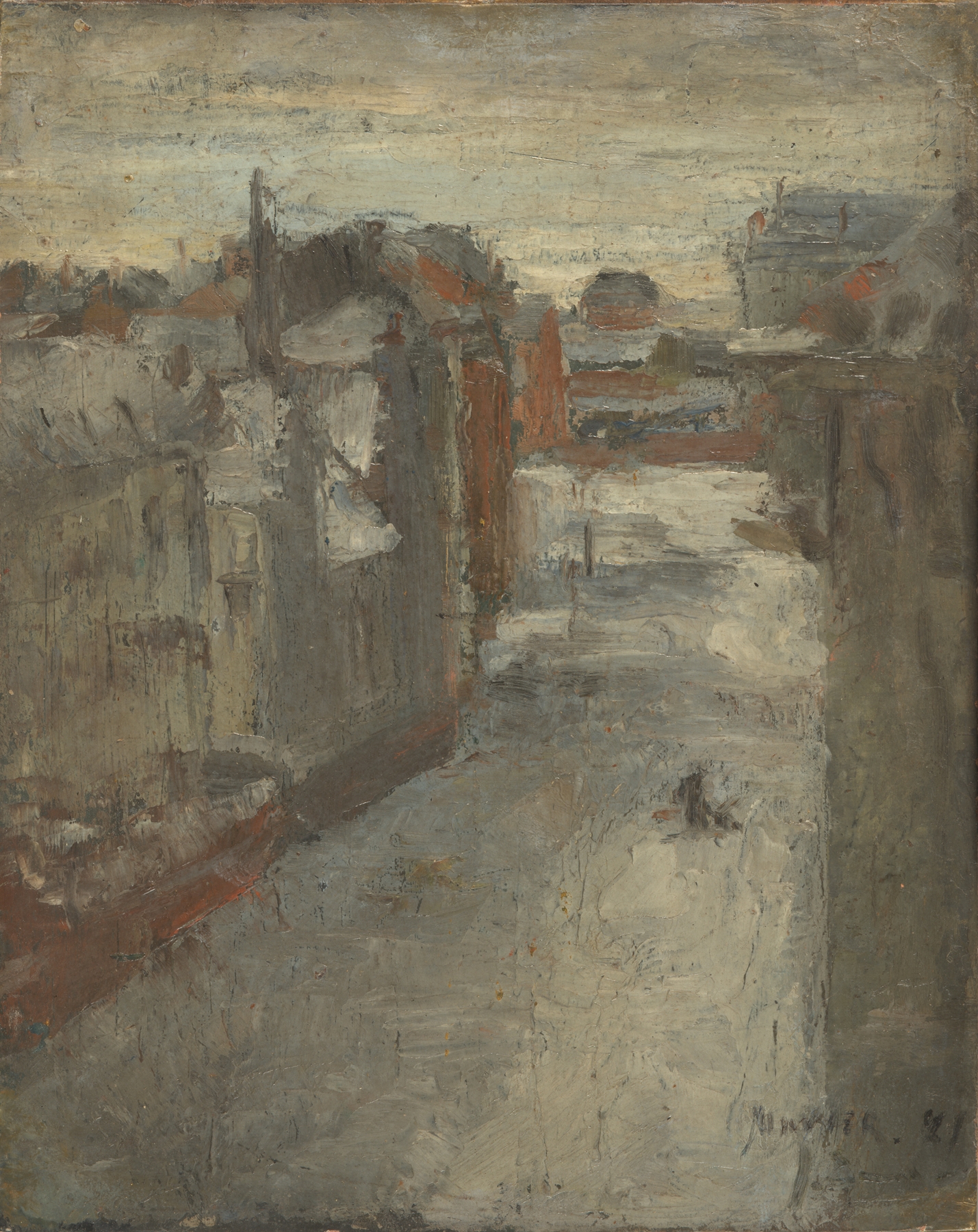 De Van Iseghemlaan onder de sneeuw, by James Ensor, public domain