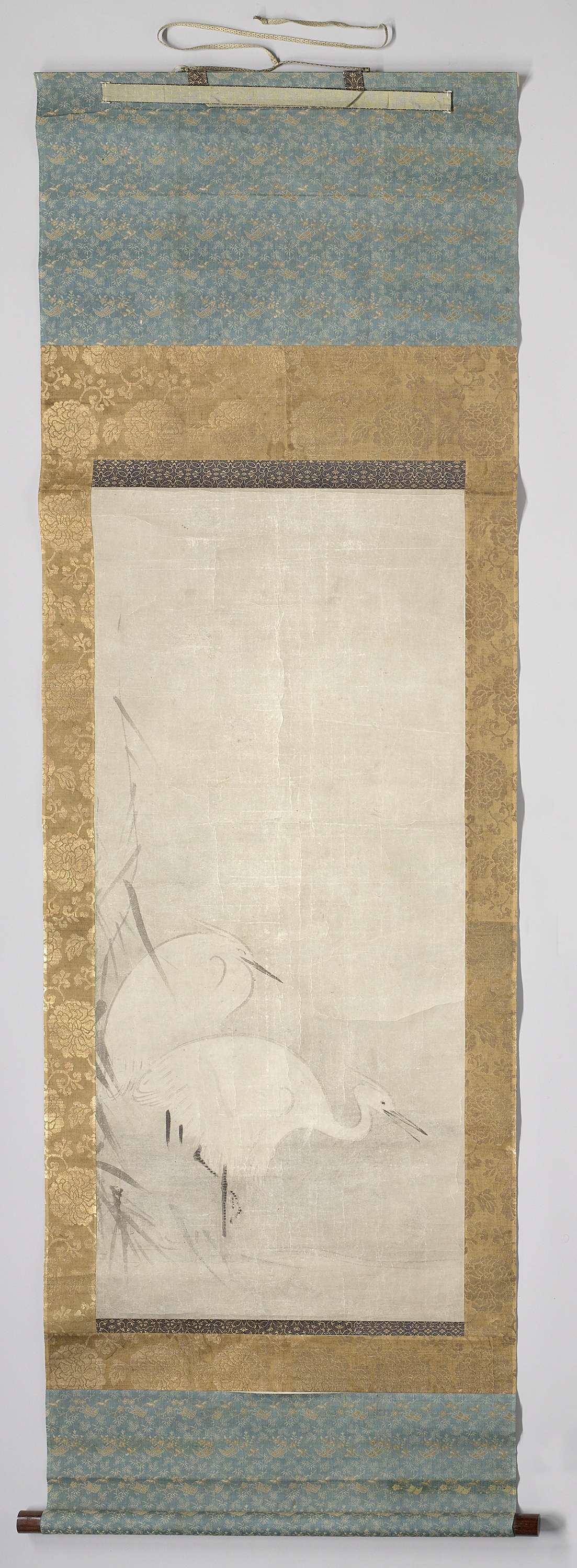 Two herons standing in water, Ukiyo-e by Kaihoku Yusho