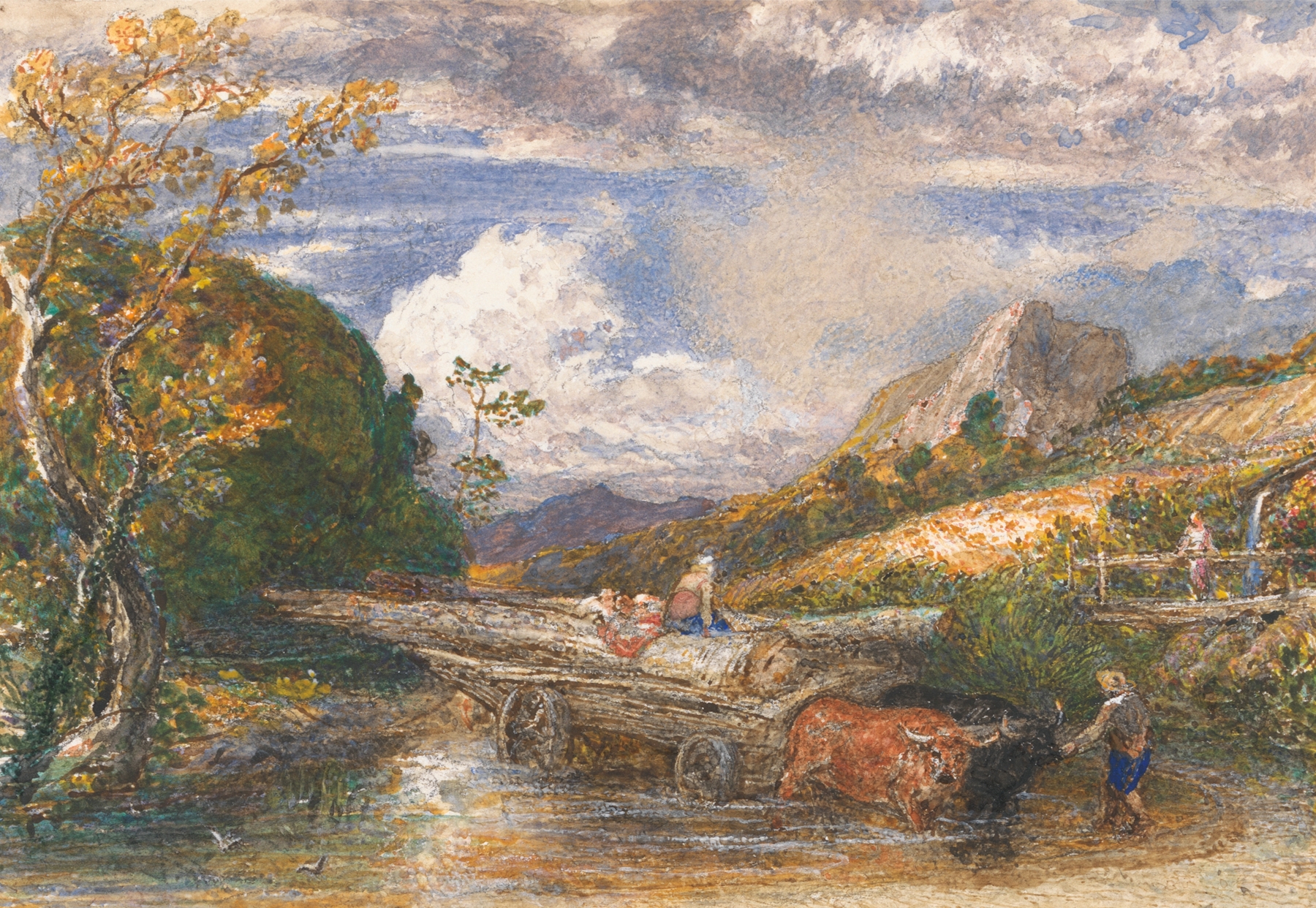 Timber Wagon Crossing a Stream, by Samuel Palmer, public domain