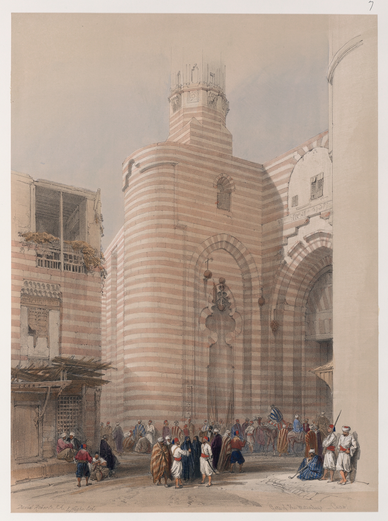 Gate of the Metwaleys [Bab Zuwayla], Cairo., by David Roberts, public domain