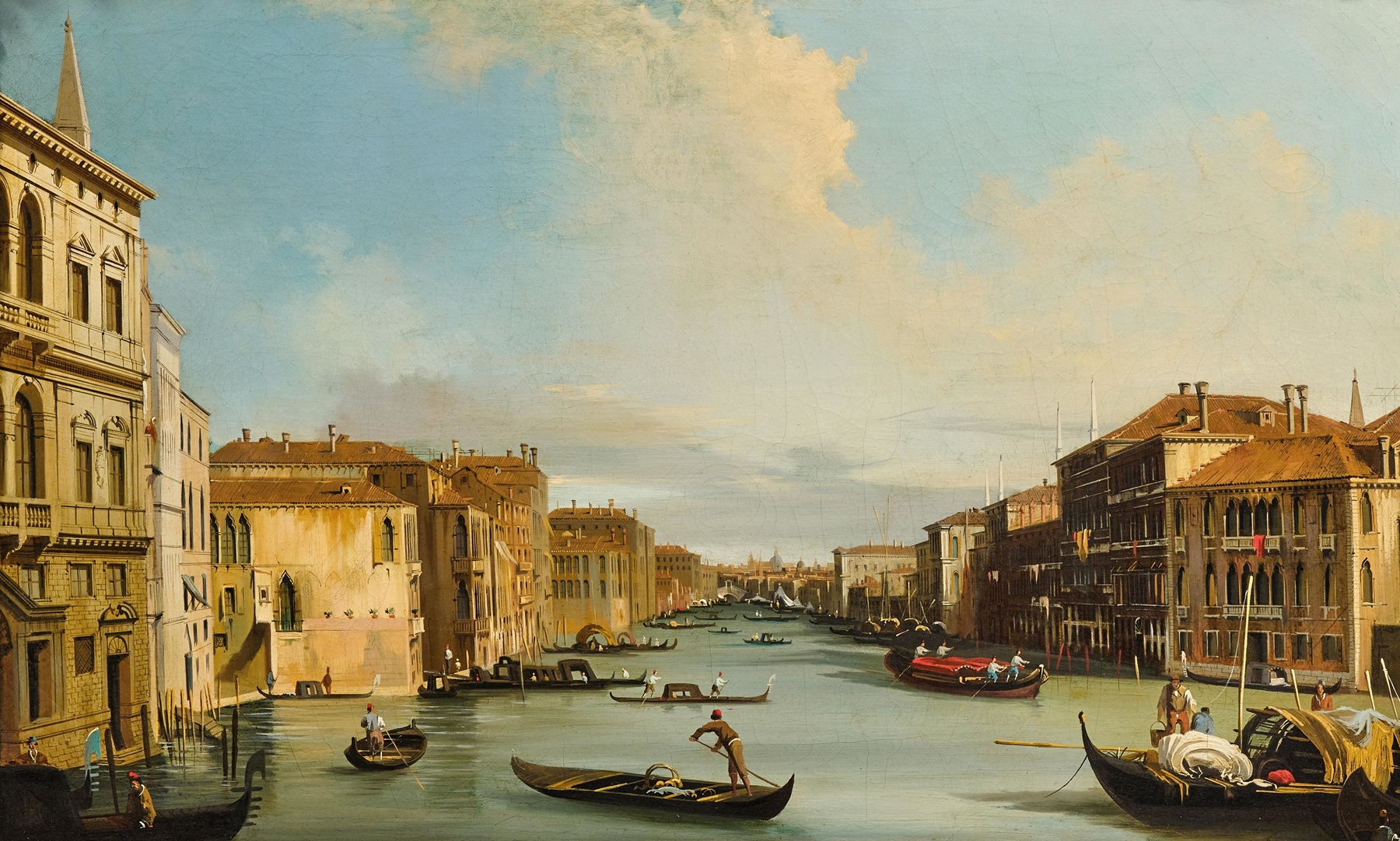 Venice, the Grand Canal from Palazzo Balbi to the Rialto Bridge, by Carlo Grubacs, public domain