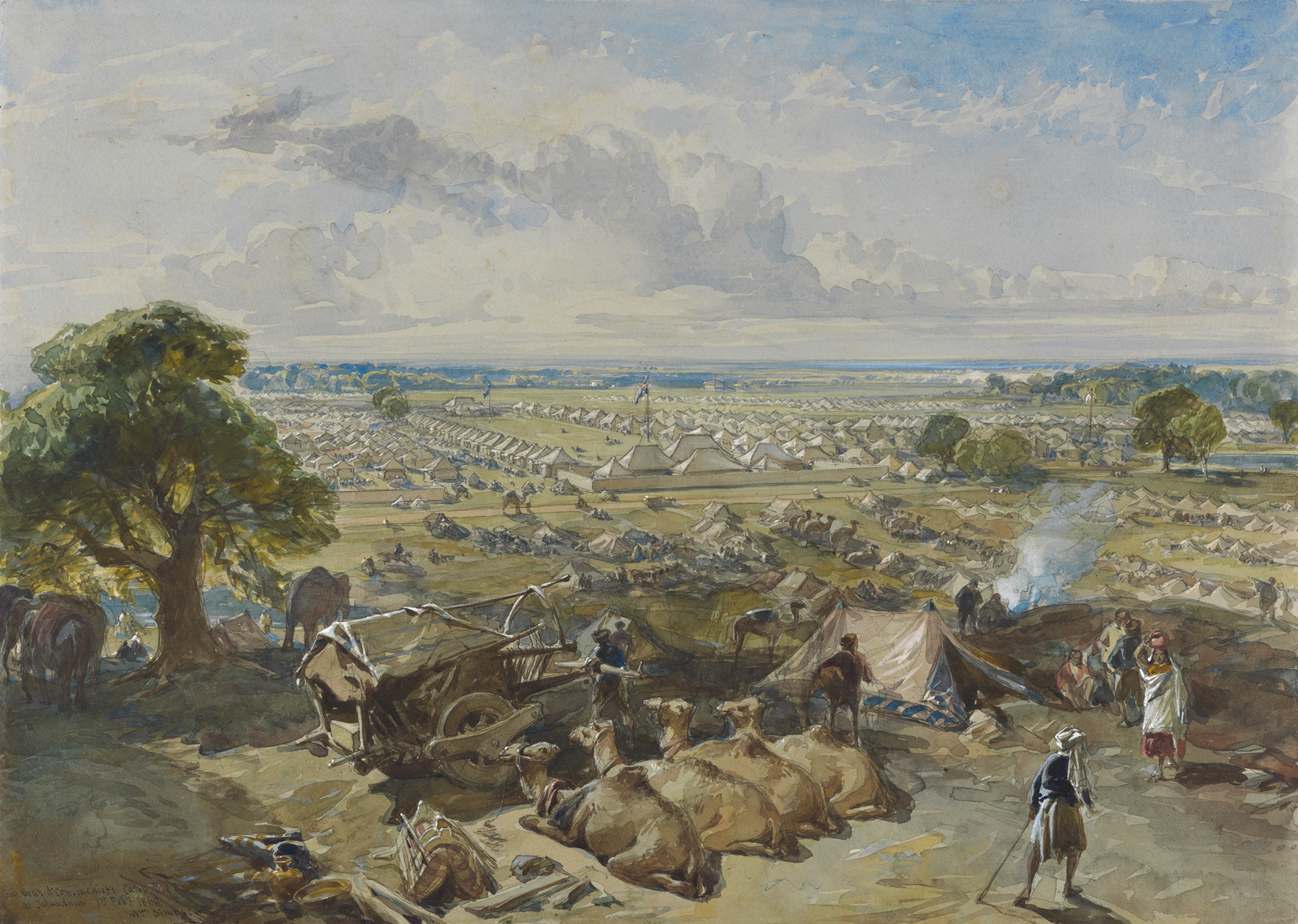 The Governor-General’s and Commander-in-Chief’s Camp at Jalandhar, 1 Febuary 1860, by William Simpson, public domain