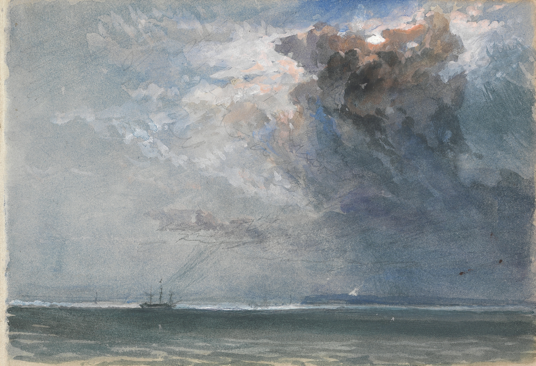 Ship at Sea during a Storm, by Clarkson Stanfield, public domain