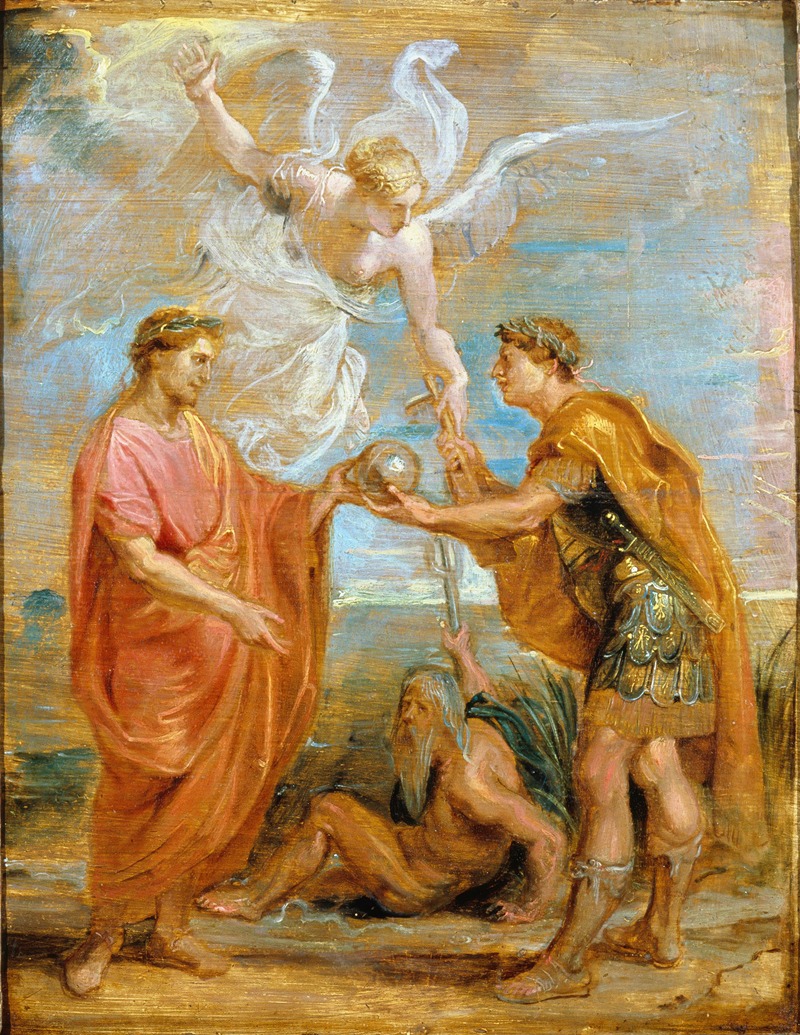 This painting depicts the moment when Constantius appoints Constantine as his successor.