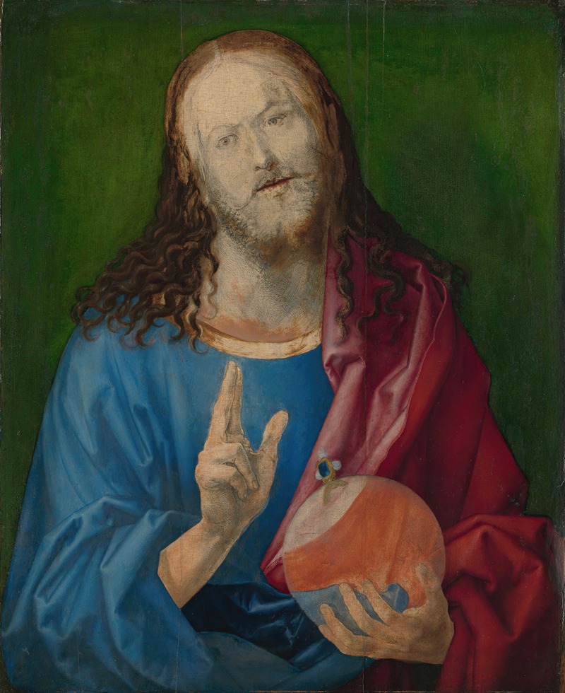 This painting depicts Christ holding a crystal orb.