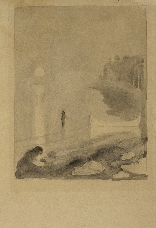 A small boat is tied to a wooden pier, surrounded by calm waters and a muted sky.