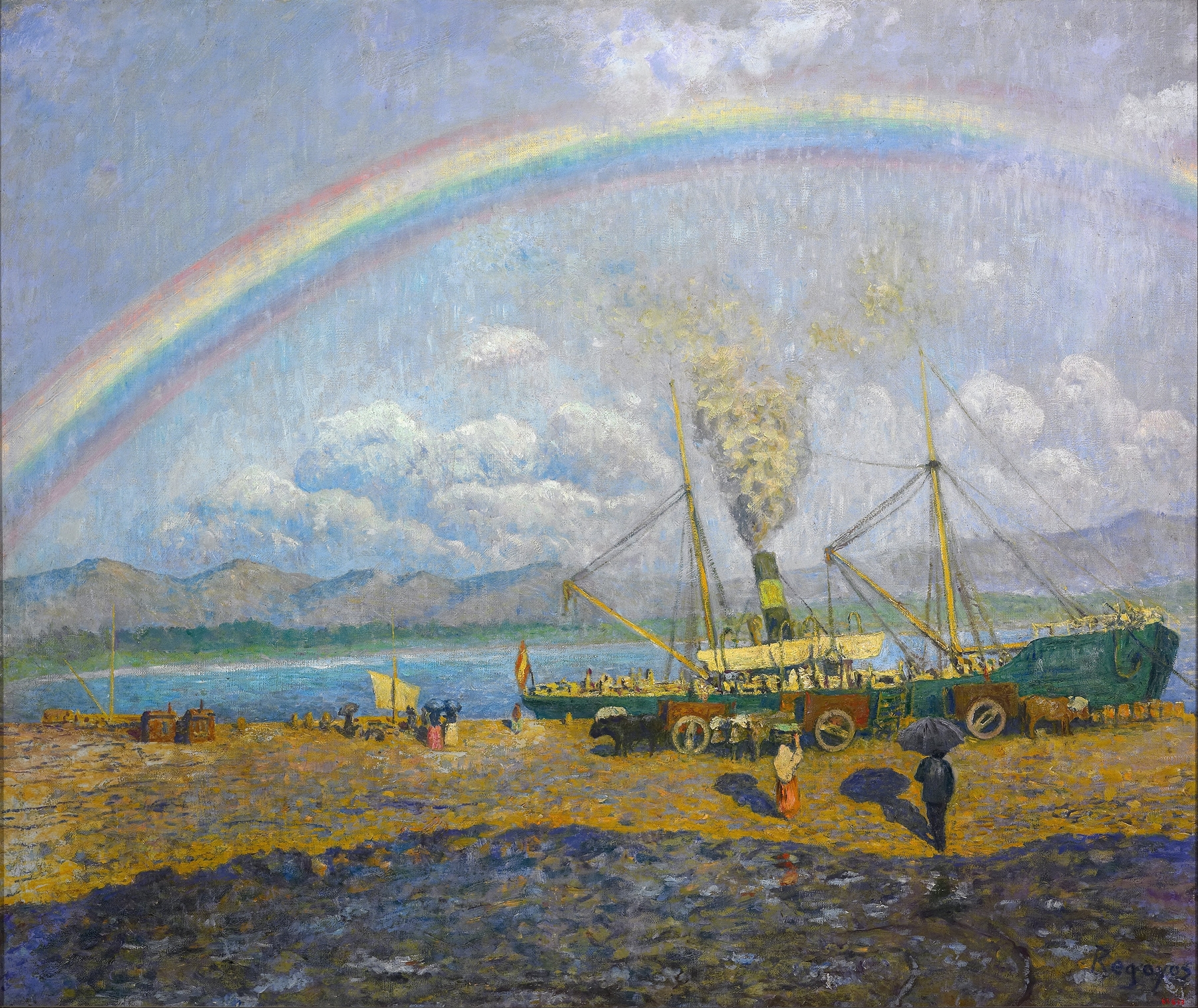 The Downpour. Santoña Bay, by Darío de Regoyos, public domain