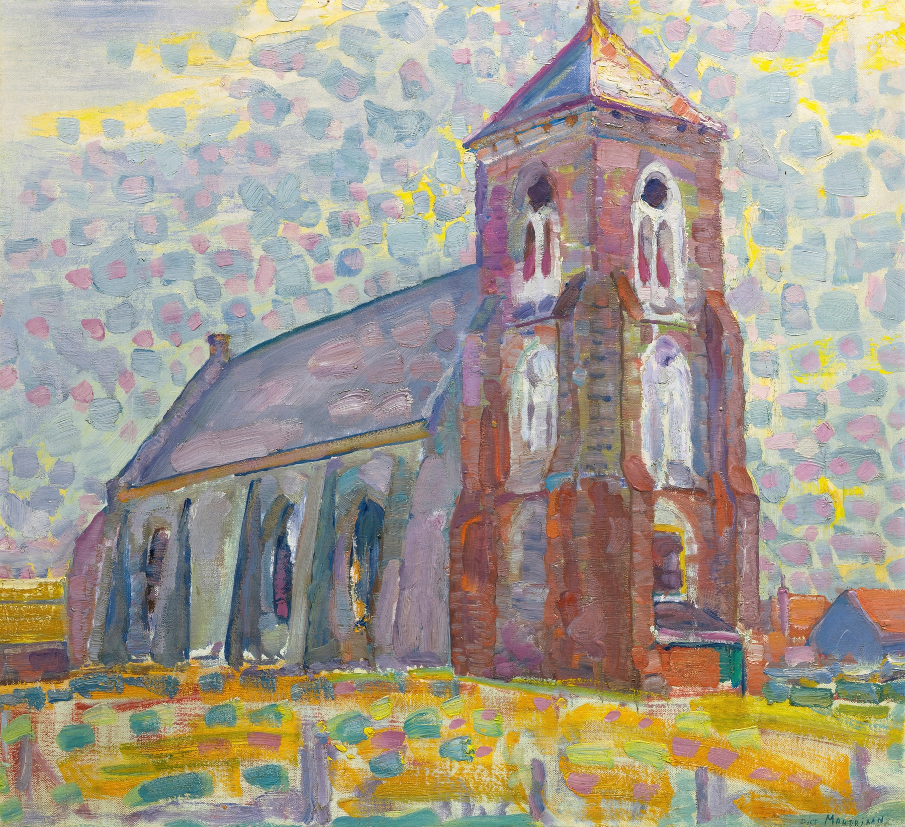Church In Zoutelande, by Piet Mondrian, public domain