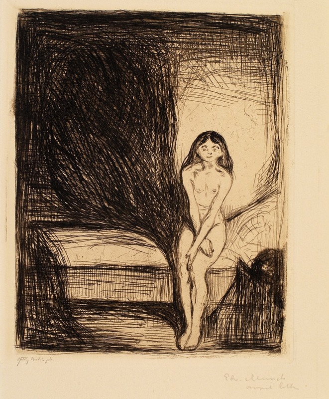 Edvard Munch's *At Night (Puberty)* explores themes of adolescence and emotional turmoil.