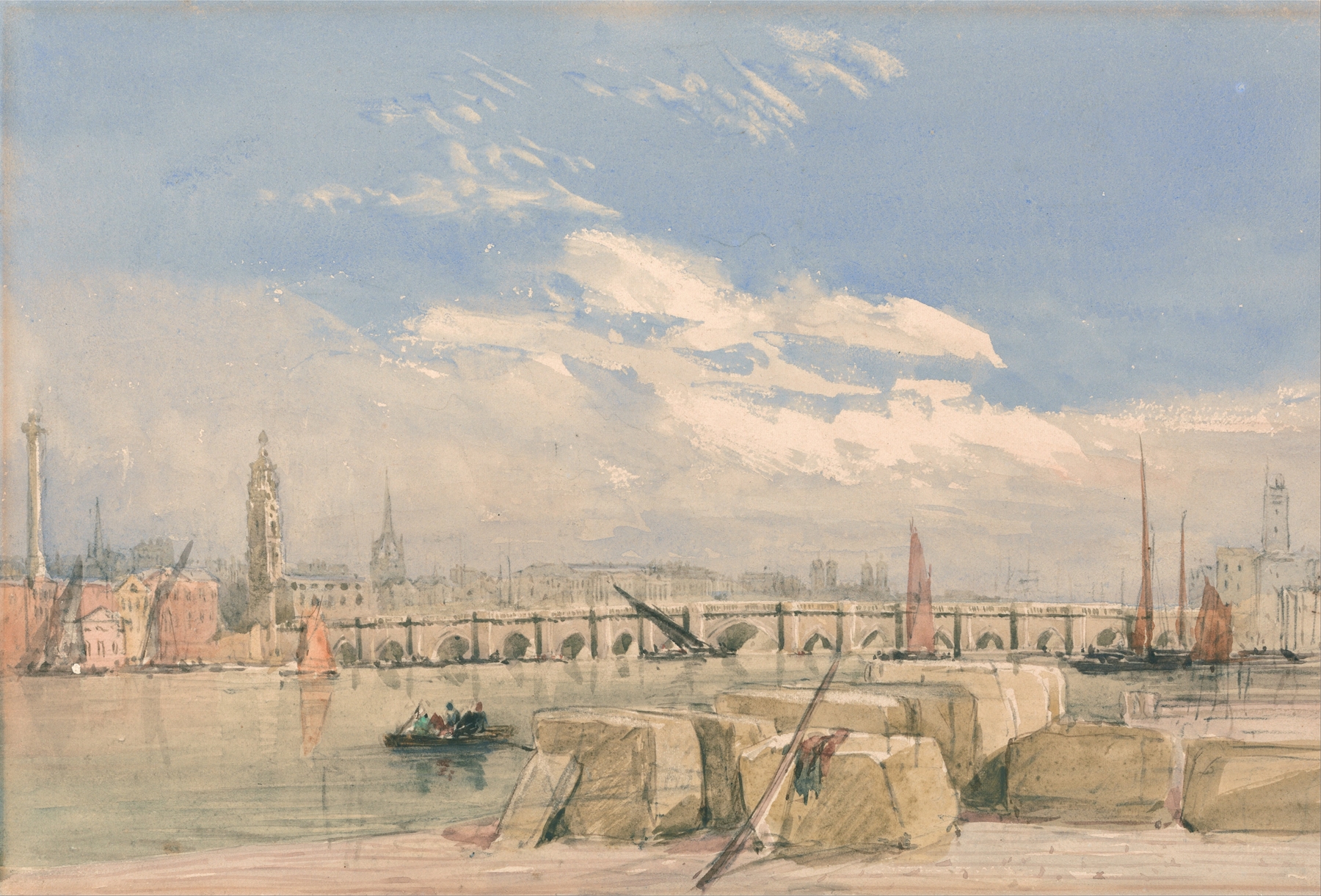 London Bridge, by David Cox, public domain