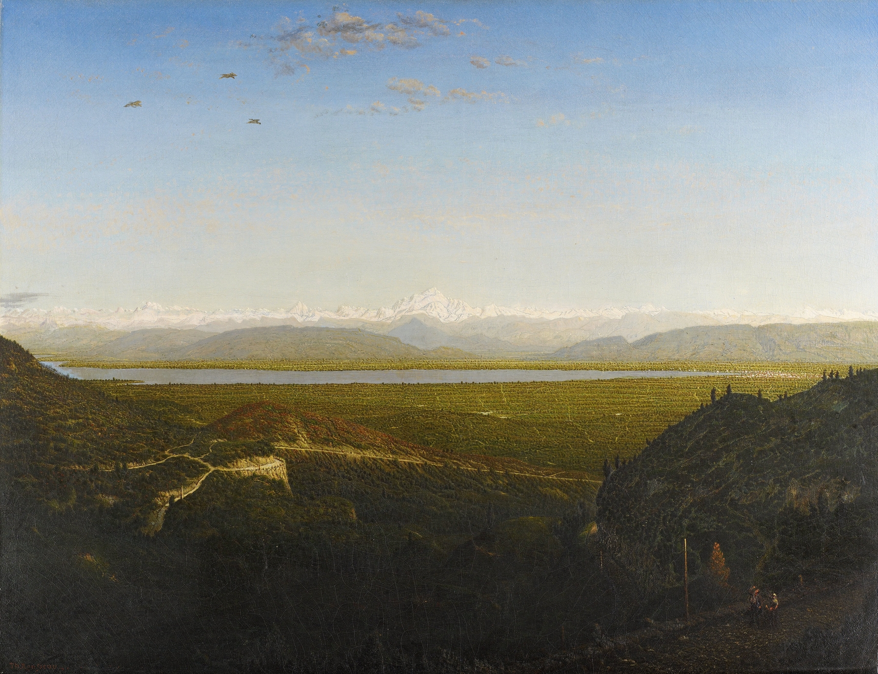 Landscape oil painting of Mont Blanc by Théodore Rousseau
