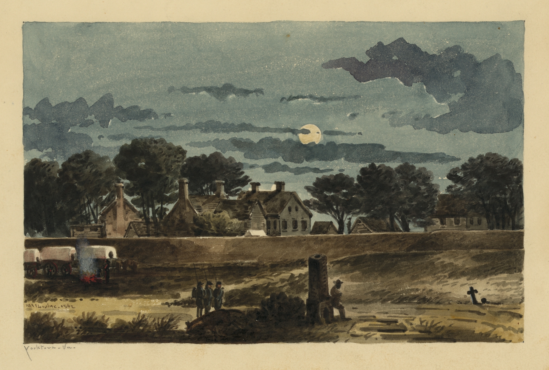 Yorktown, Va. by William McIlvaine, oil painting depicting a serene landscape
