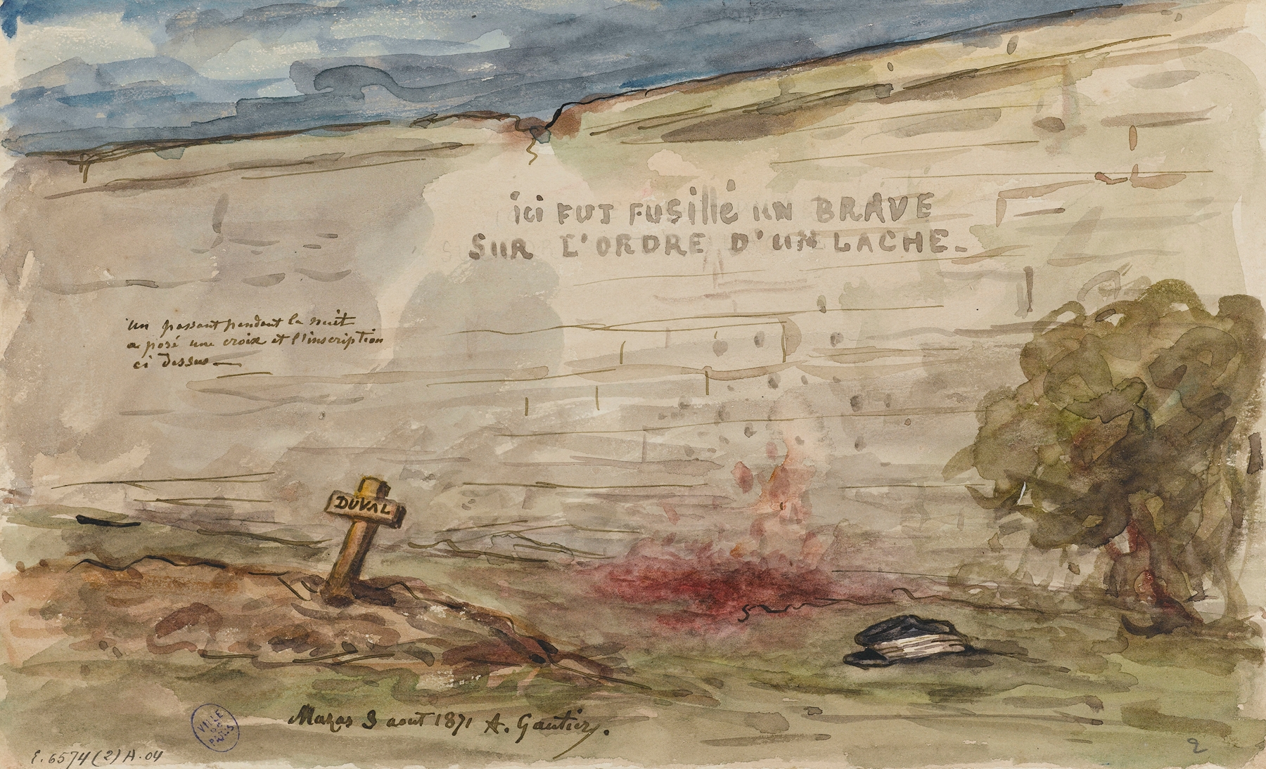 Historical scene with a fallen soldier, oil painting by Armand Gautier