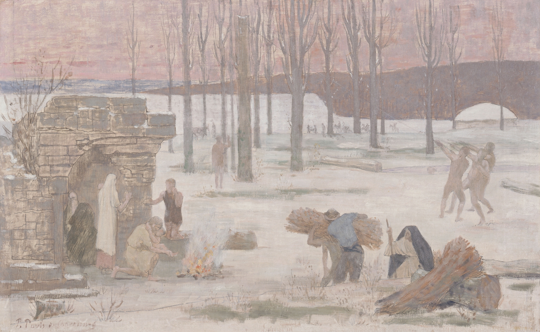 L’Hiver by Pierre Puvis de Chavannes, figurative oil painting