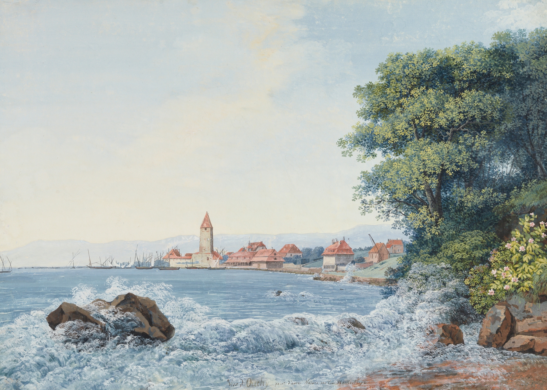 Vue d’Ouchy, by Carl Ludwig Hackert, public domain