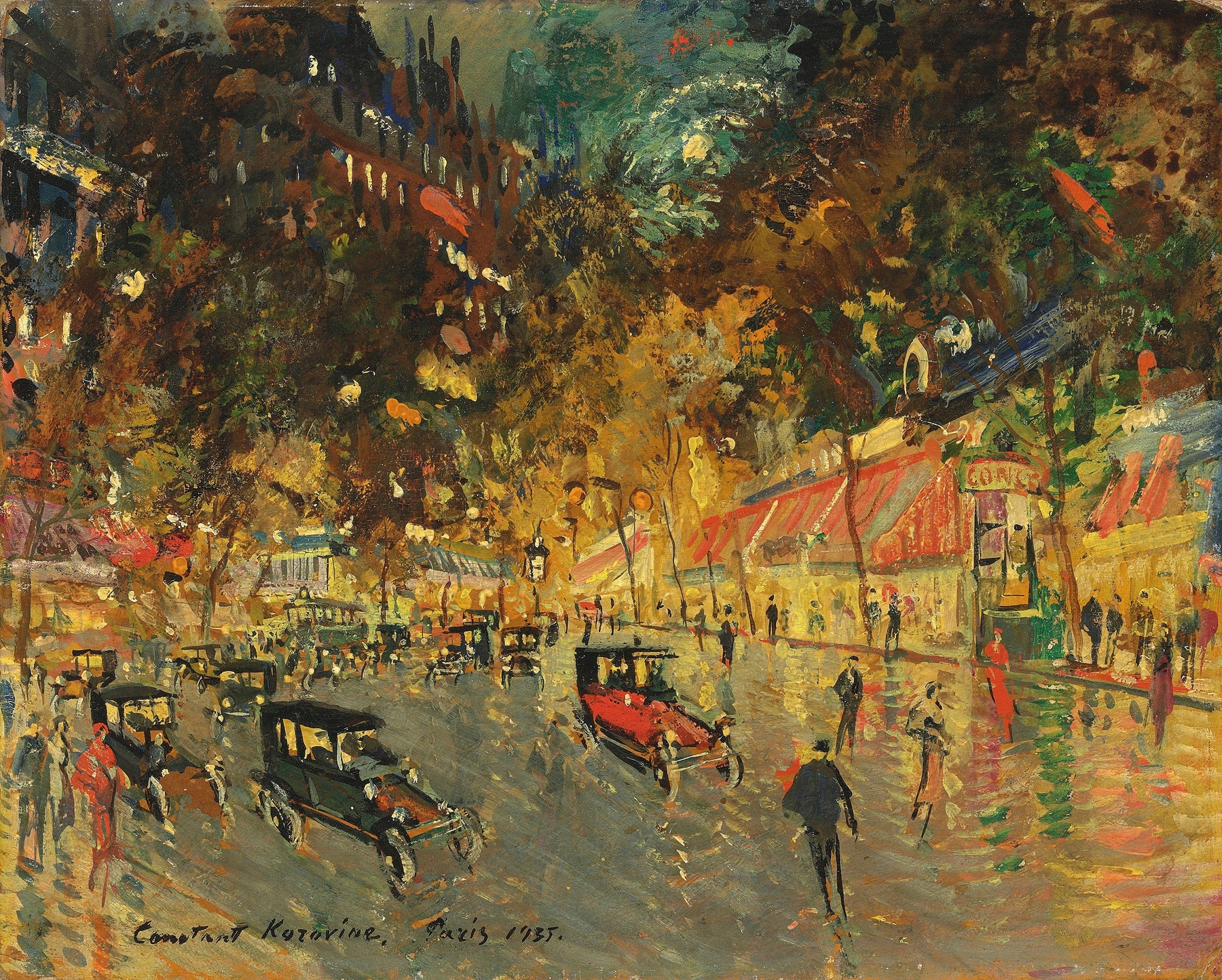 Landscape of Grands Boulevards, oil painting by Konstantin Alexeevich Korovin