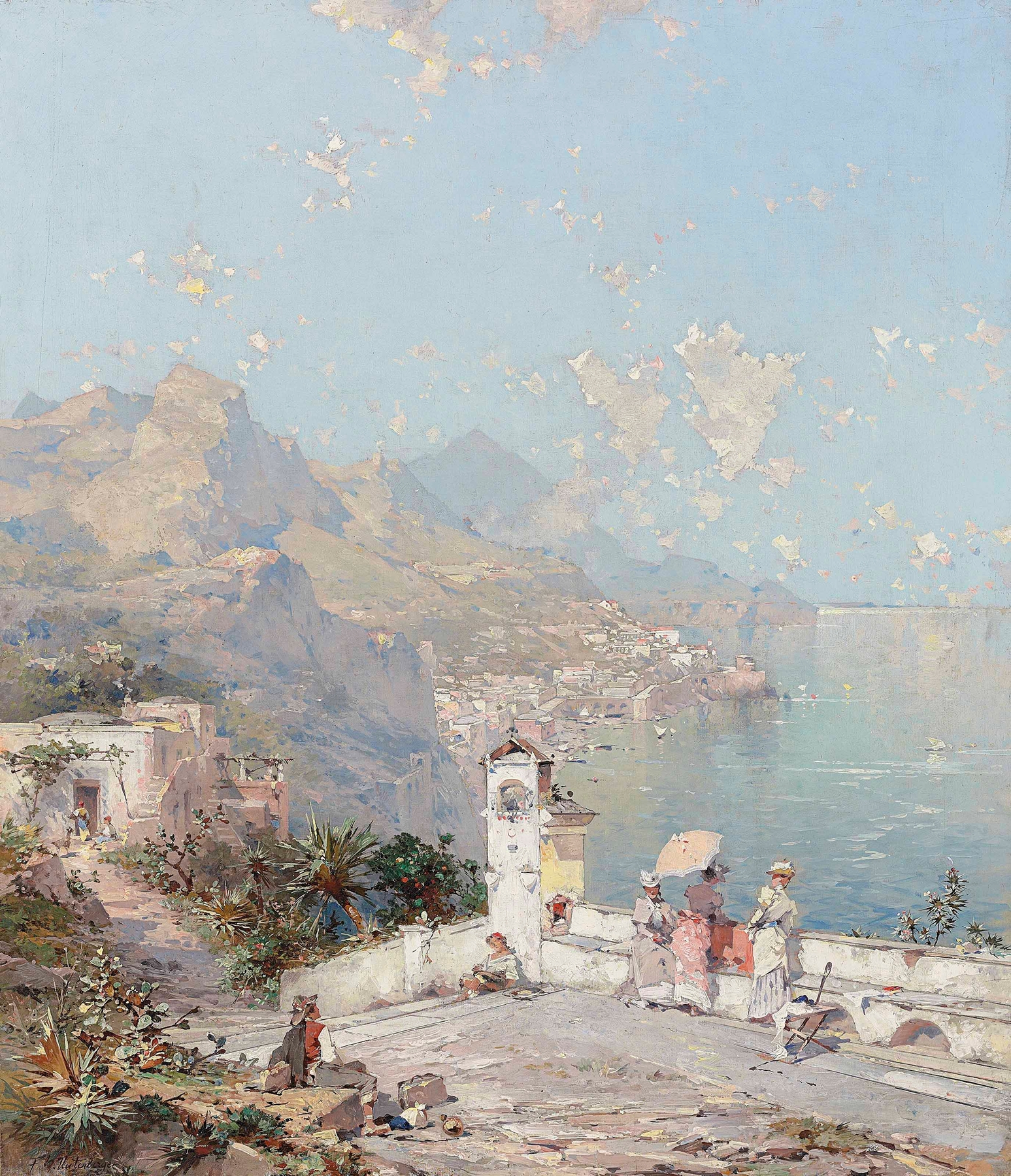 The Amalfi coast, by Franz Richard Unterberger, public domain