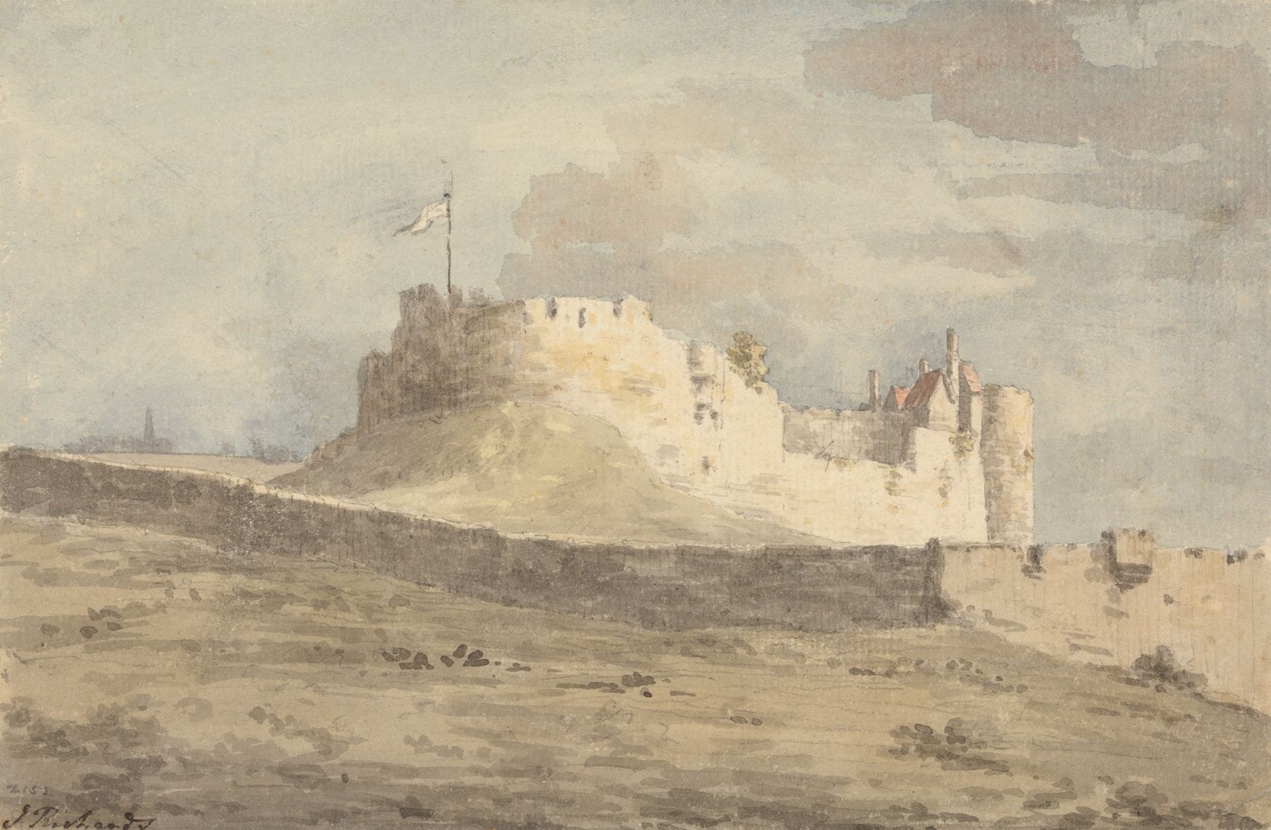 Landscape featuring Chester Castle by John Inigo Richards, oil painting