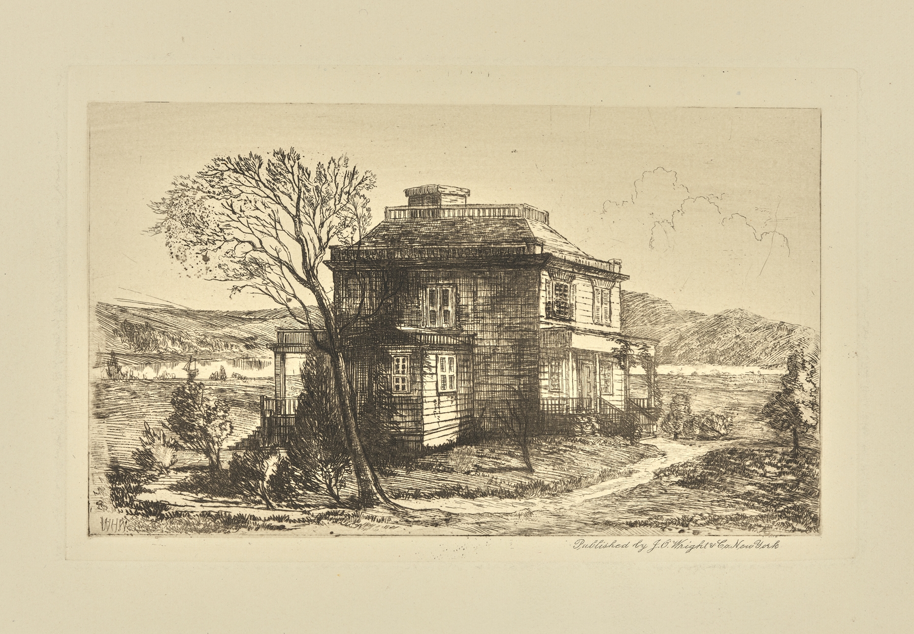 Side view of Joshua Hett Smith House, oil painting by William Henry Wallace